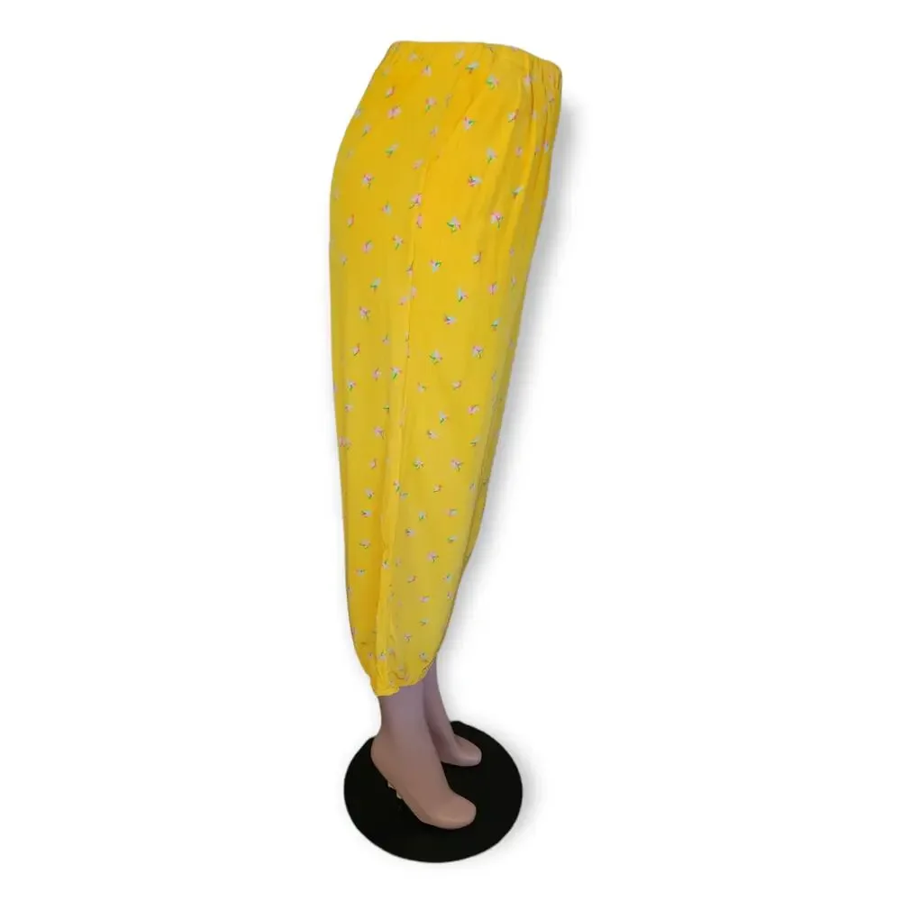 Paris Atelier & Other Stories Wide Leg Pants Women's Size 4 Yellow Cropped‎ - Picture 3 of 11